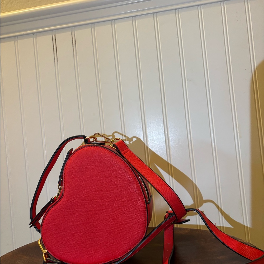 Heart-Shaped Red Crossbody Bag